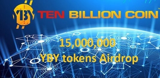 Ten Billion Coin раздает в аирдроп 3000 токенов YBY (~ $ 15)